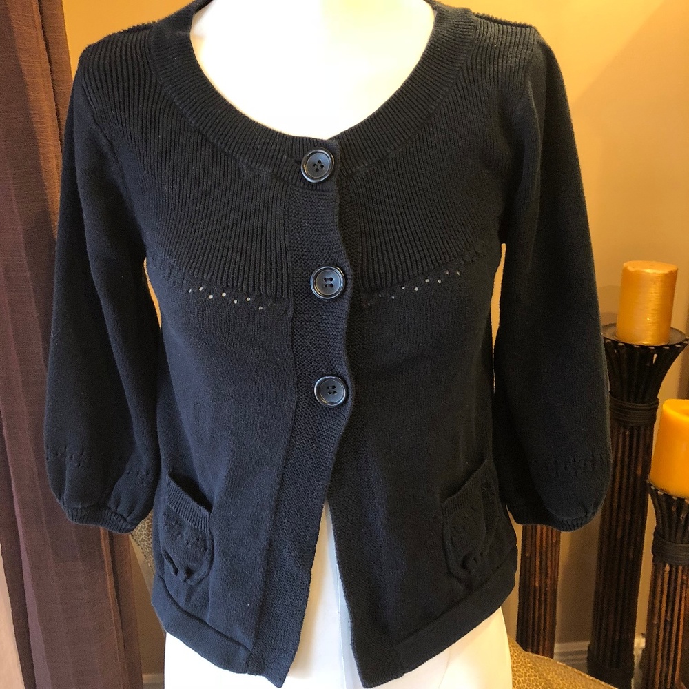 Black Cardigan | Button Down Sweater